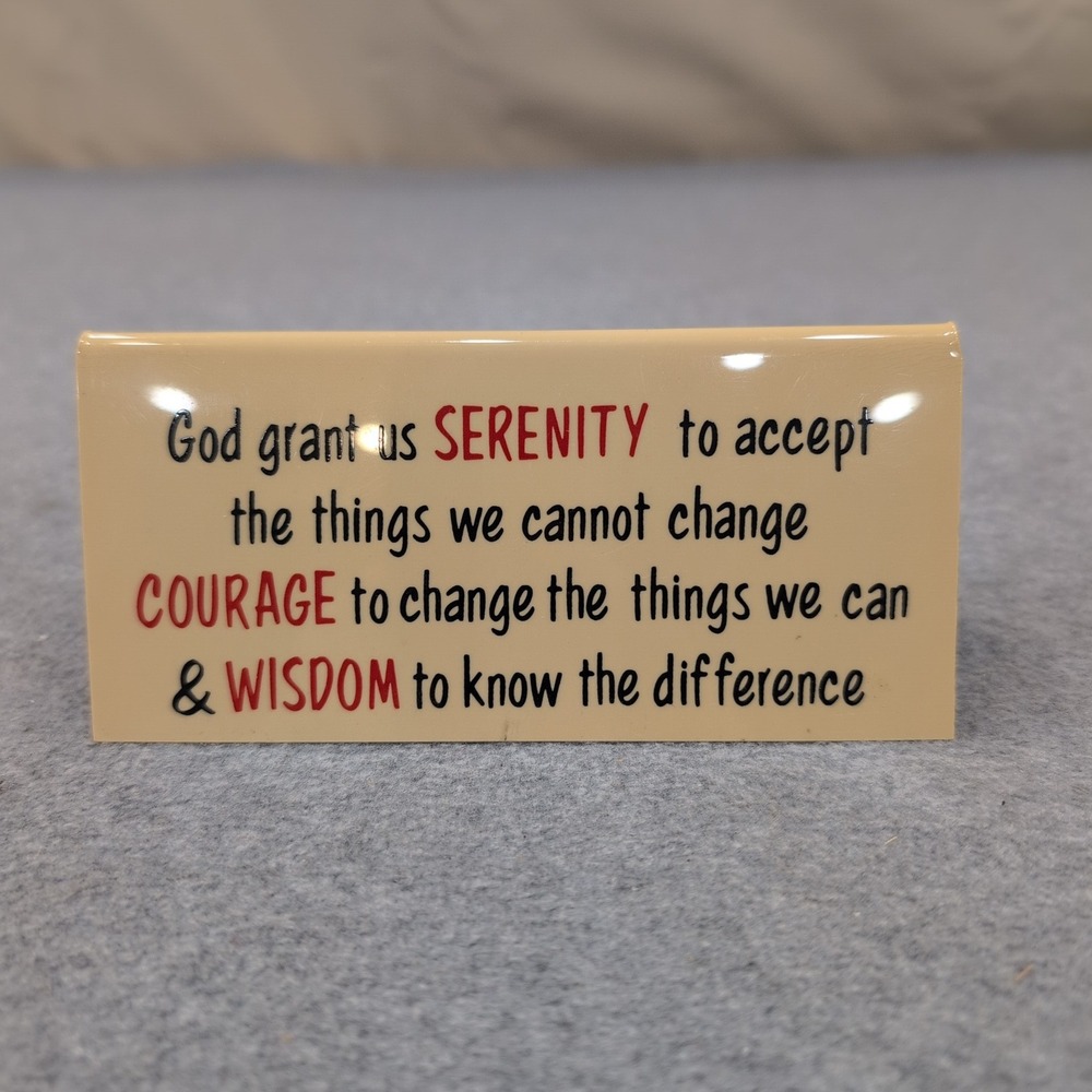 Vintage Serenity‎ Prayer Table Tent Marble Magic Box 131 Levittown